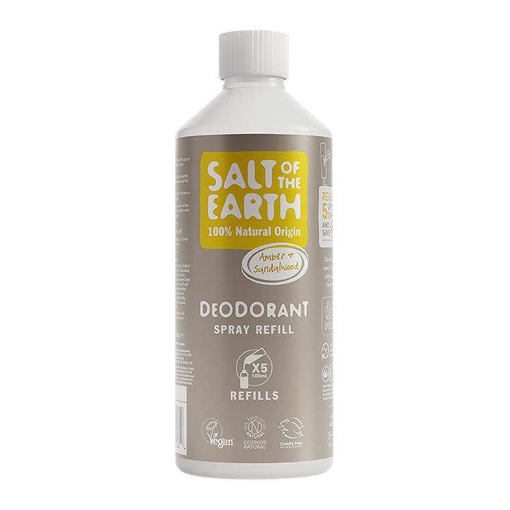 Salt of the Earth - Amber &amp;amp; Sandalwood Natural Deodorant Spray Refill 500ml Amber &amp;amp; Sandalwood