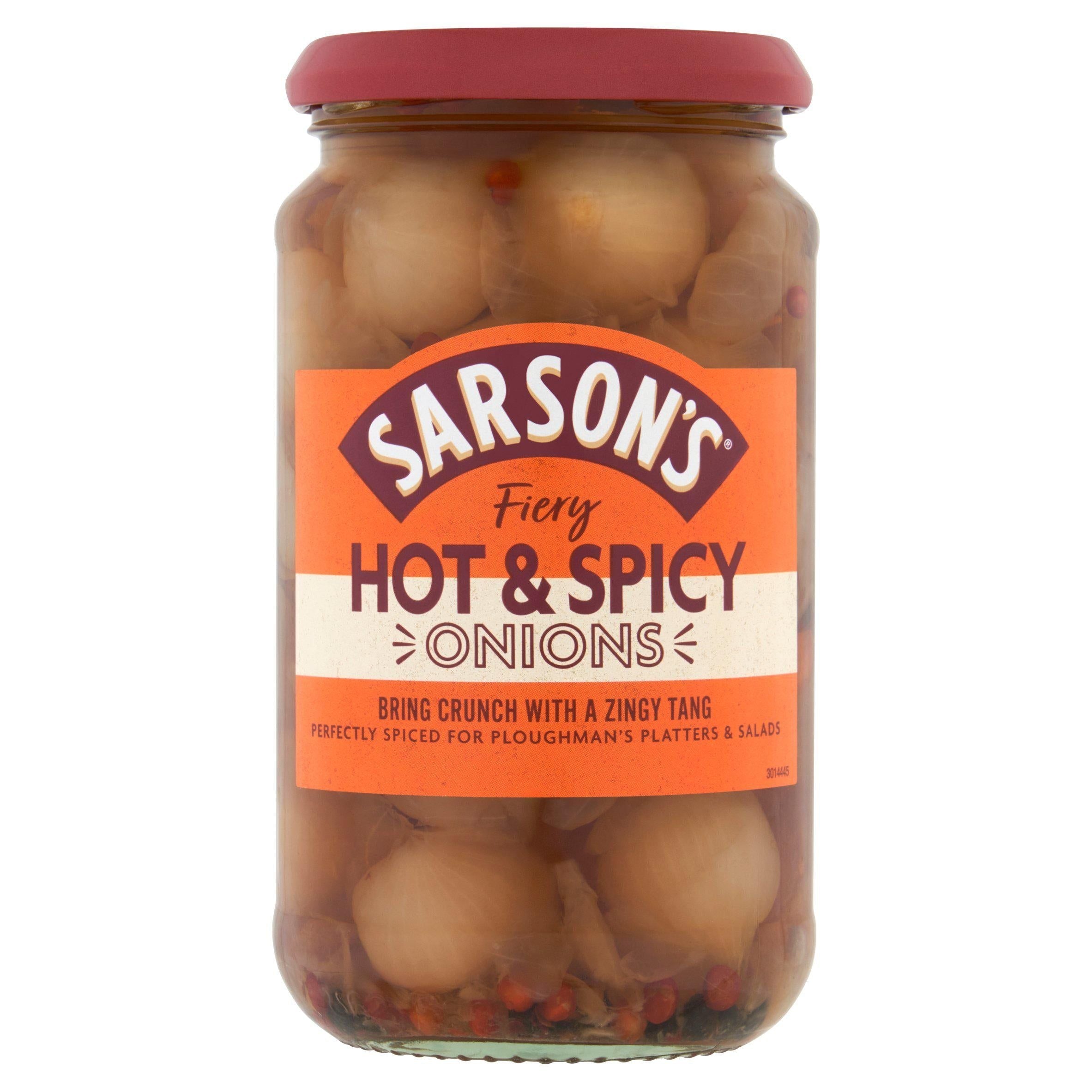 Sarson's Hot &amp;amp; Spicy Onions 460g