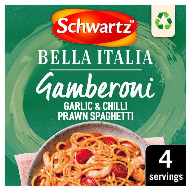 Schwartz X Bella Italia Gamberoni Garlic &amp;amp; Chilli Prawn Spaghetti   35g
