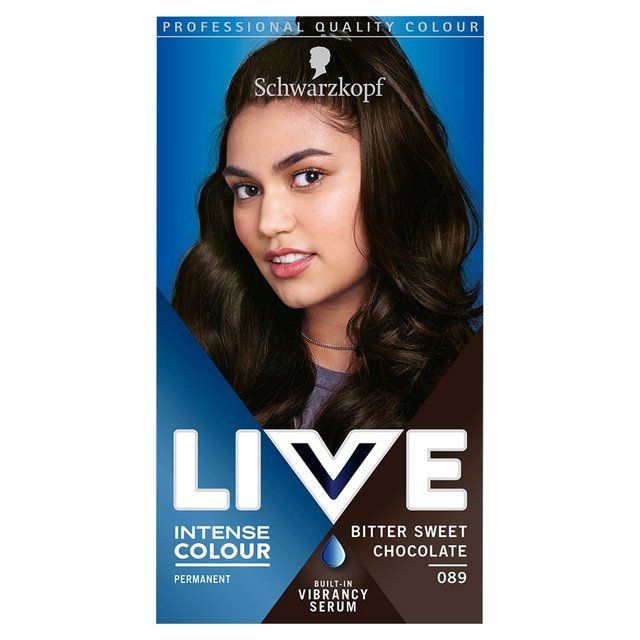 Schwarzkopf Live Bittersweet Chocolate 89 Brown Permanent Hair Dye   143ml