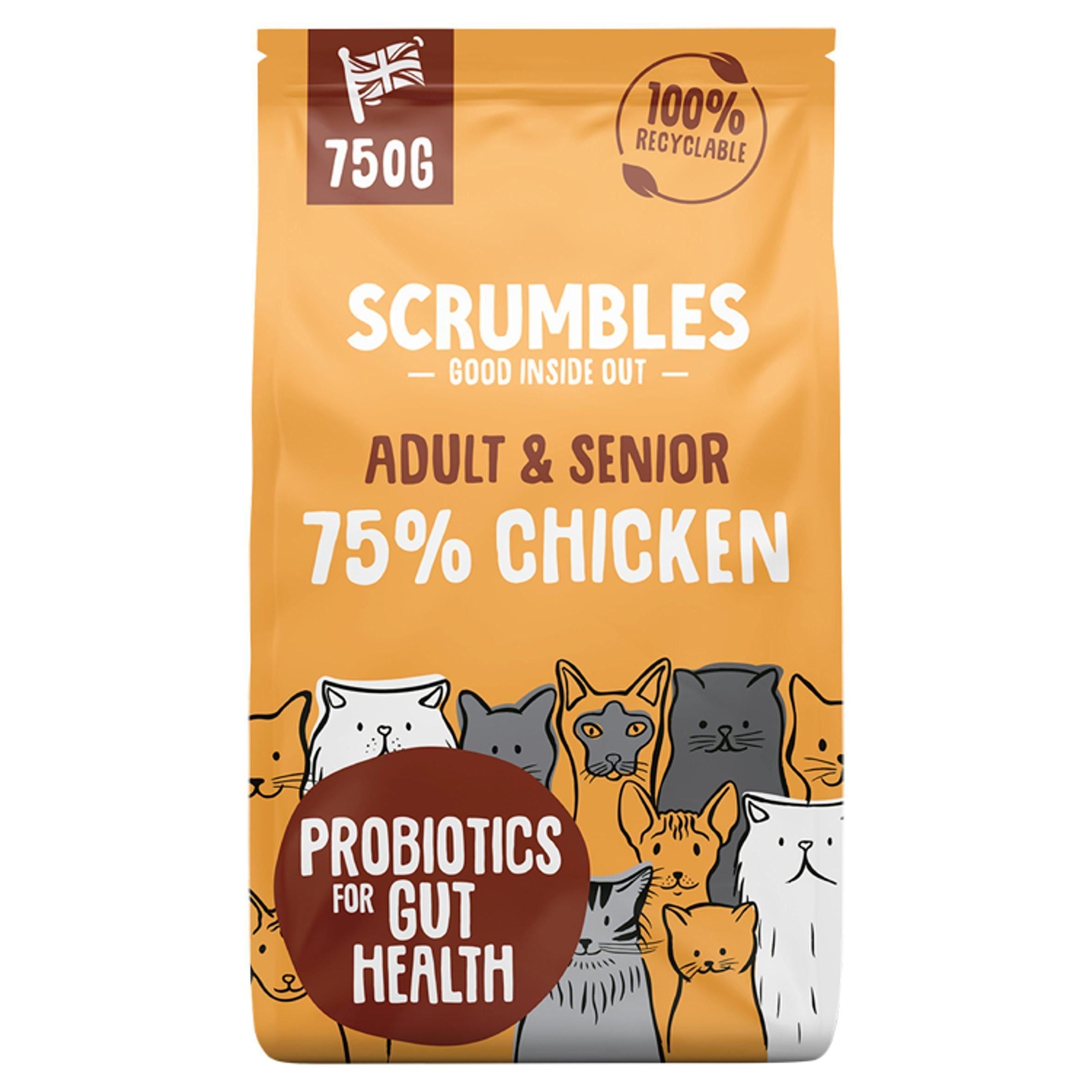 Scrumbles Chicken Adult &amp;amp; Senior Dry Cat Food 750g
