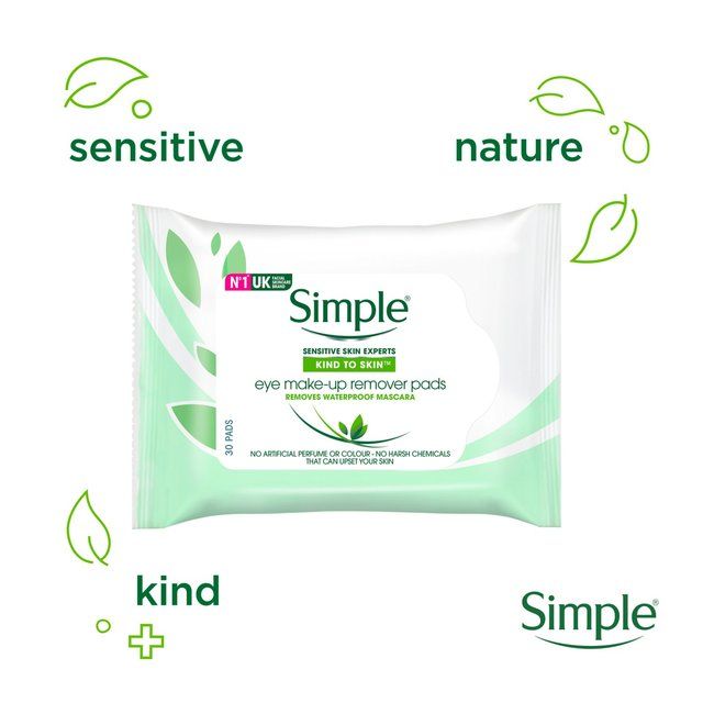 Simple Kind to Skin Eye Make Up Remover Pads   30 per pack