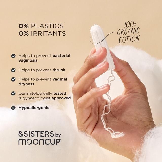 &amp;SISTERS by Mooncup Gynaecologist Approved Non-Applicator Tampons Medium   16 per pack