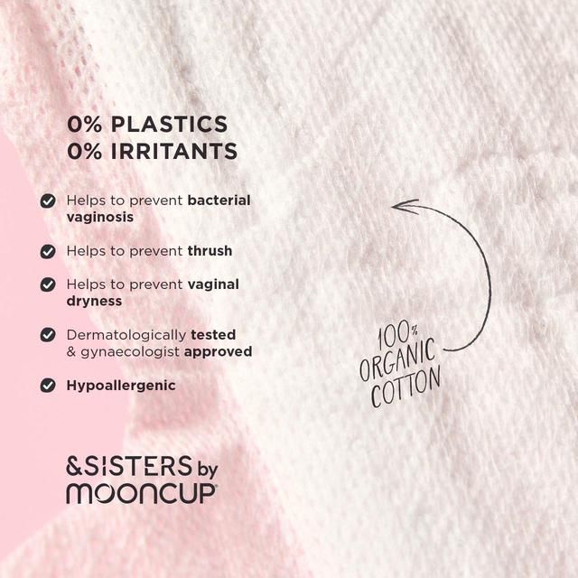 &SISTERS by Mooncup Organic Cotton Light Pads with Wings   10 per pack