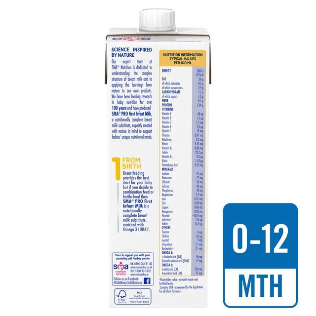 SMA Pro 1 First Infant Milk Ready to Use From Birth   1L