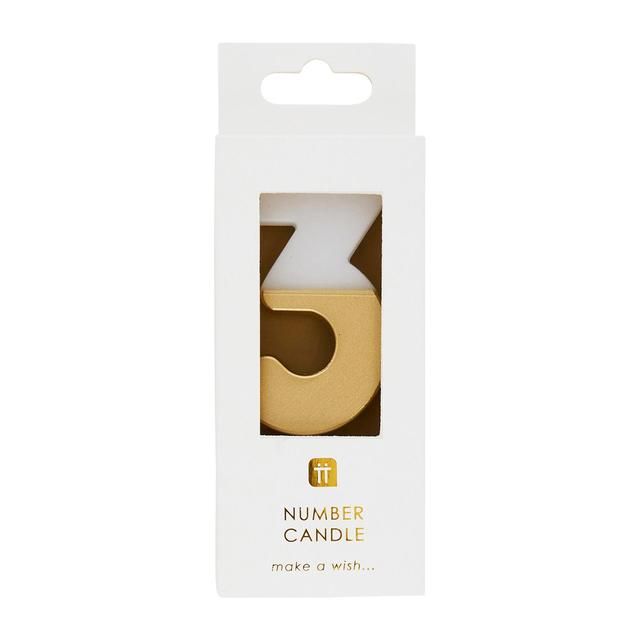 Talking Tables Number 3 Large Gold Candle