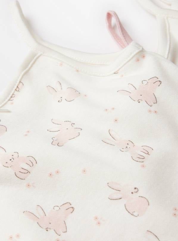 Pink Bunny Print Strappy Bodysuits 3 Pack Up to 3 mths GOODS Argos