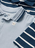 Navy Stripe & Blue Polo Bodysuits 2 Pack Up to 3 mths GOODS Argos