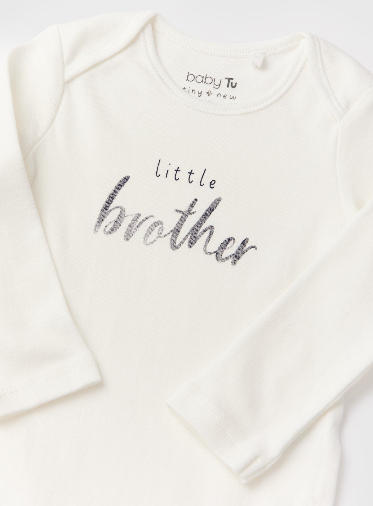 White Slogan Little Brother Long Sleeve Bodysuit 9-12 months GOODS Argos