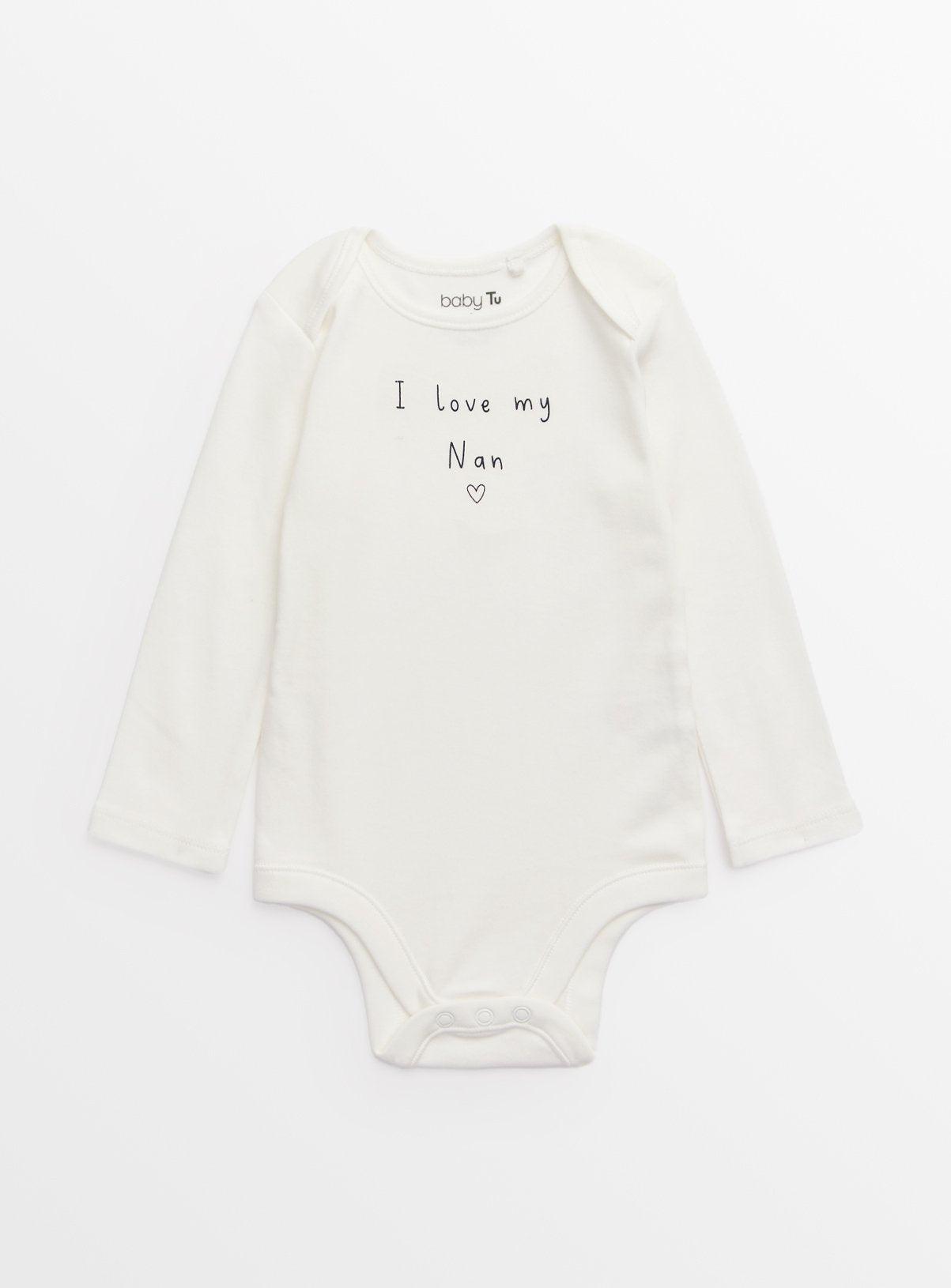 White Slogan I Love My Nan Long Sleeve Bodysuit Up to 1 mth GOODS Argos