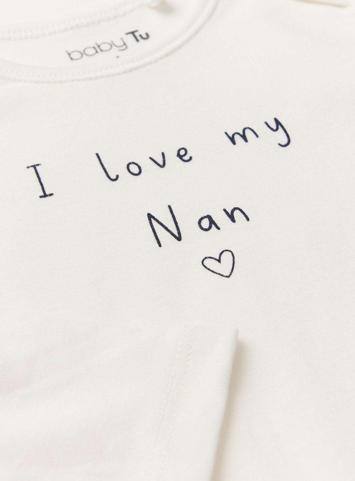 White Slogan I Love My Nan Long Sleeve Bodysuit Up to 1 mth GOODS Argos