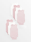 Plain Pink Sleeveless Bodysuits 7 Pack 3-6 months GOODS Argos