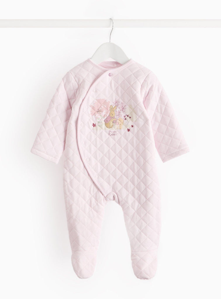 Peter Rabbit Pink Quilted 2.5 Tog Sleepsuit Up to 3 mths