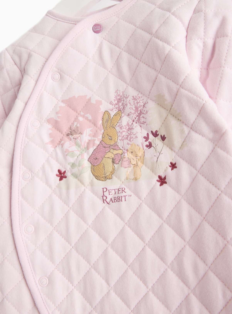 Peter Rabbit Pink Quilted 2.5 Tog Sleepsuit Up to 3 mths