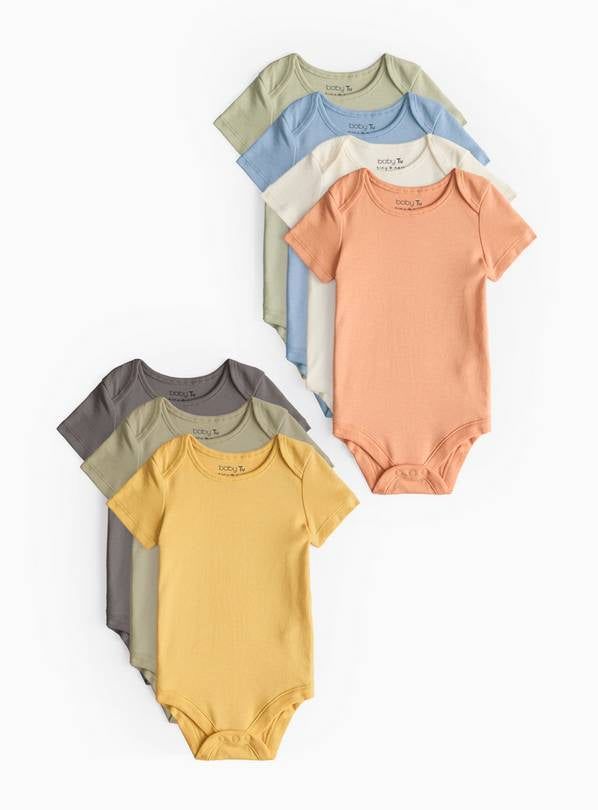 Plain Short Sleeve Bodysuits 7 pack Newborn GOODS Argos