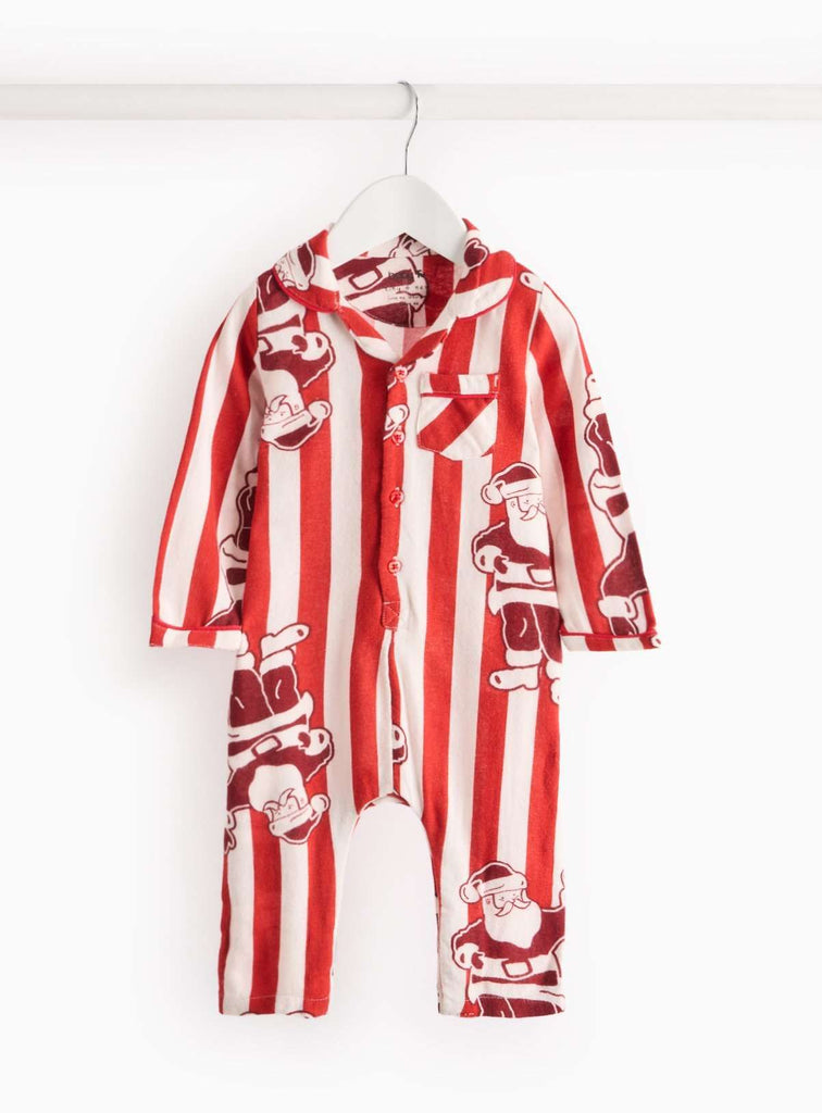 Matching Family Baby Christmas Red Stripe Santa Romper Up to 3 mths