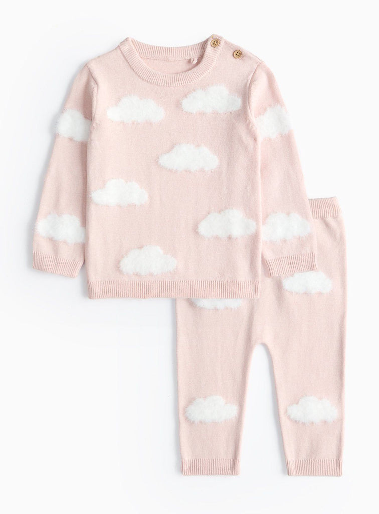 Pink Cloud Knitted Jumper & Leggings Set Up to 3 mths