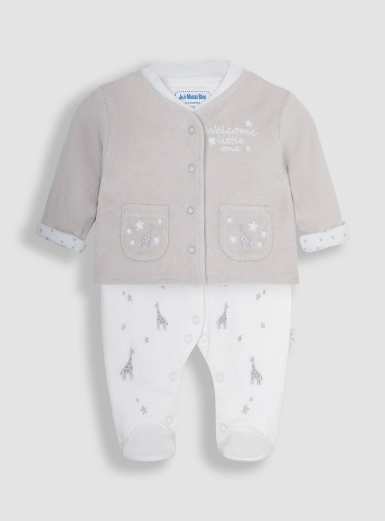 JOJO MAMAN BÉBÉ 2 Piece Welcome Little One Sleepsuit & Jacket Set 6-9 months