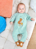 JOJO MAMAN B&Eacute;B&Eacute; Bear Applique Zip Sleepsuit Newborn