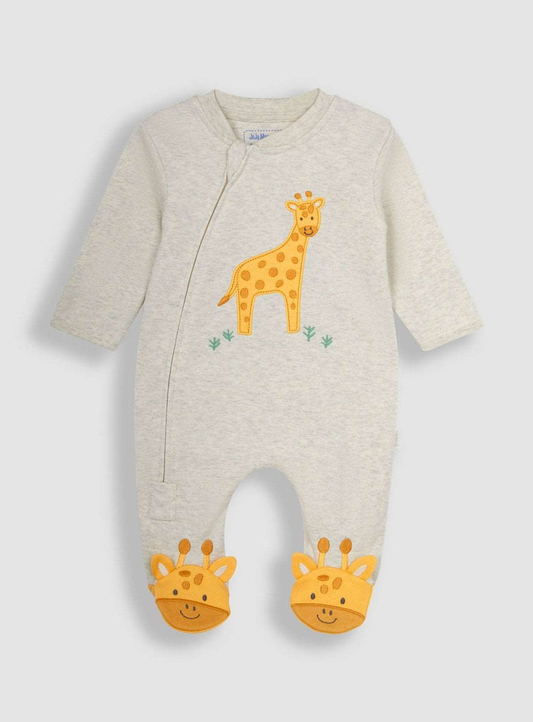 JOJO MAMAN BÉBÉ Giraffe Applique Zip Sleepsuit Up To 3 mths