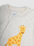 JOJO MAMAN B&Eacute;B&Eacute; Giraffe Applique Zip Sleepsuit Up To 3 mths