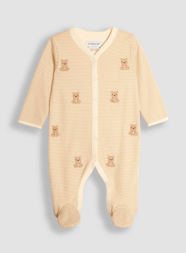 JOJO MAMAN BÉBÉ Bear Embroidered Sleepsuit 3-6 months