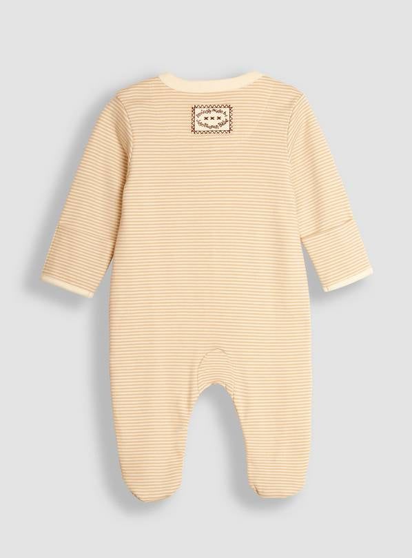 JOJO MAMAN B&Eacute;B&Eacute; Bear Embroidered Sleepsuit 3-6 months