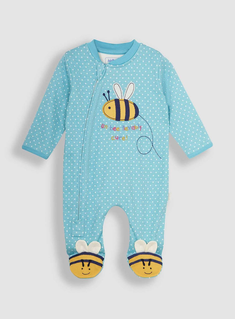 JOJO MAMAN BÉBÉ Bee Applique Zip Sleepsuit Up To 3 mths