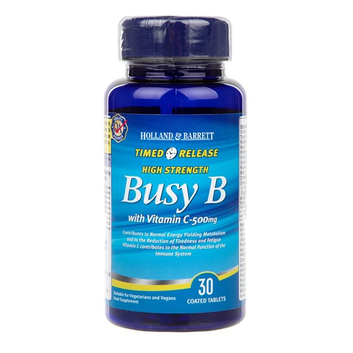 Holland &amp; Barrett Timed Release Busy B Complex with Vitamin C 30 Caplets 500mg Default Title