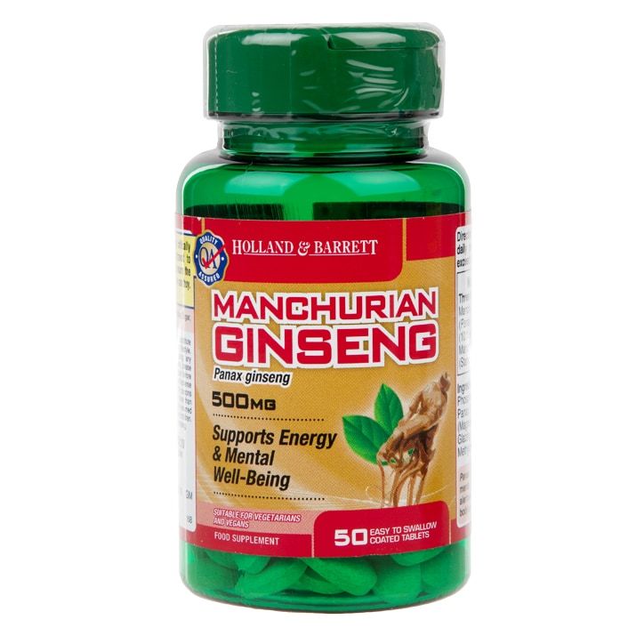 Holland & Barrett Manchurian Ginseng 50 Caplets 500mg