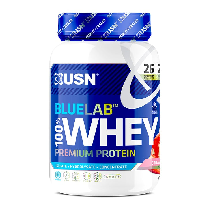 USN Blue Lab Whey Premium Protein Powder Strawberry 908g