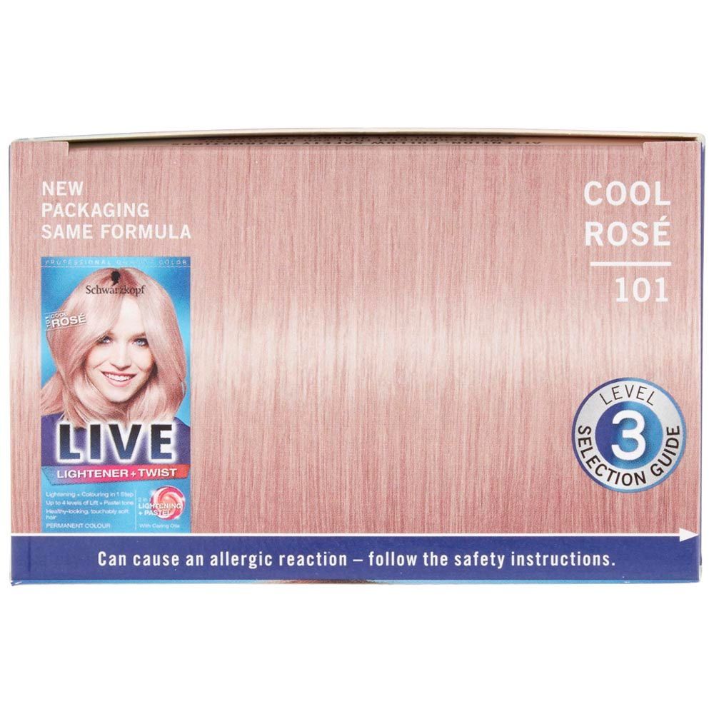 Schwarzkopf LIVE Lightener + Twist Cool Rose 101 Permanent Hair Dye Permanent Hair Dye Boots   