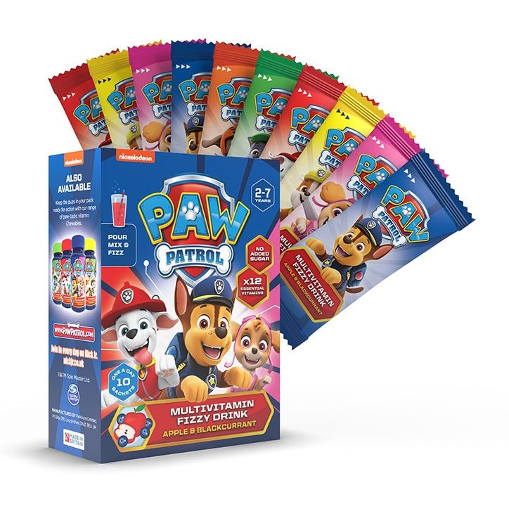 PAW Patrol Nickelodeon Multivitamin Fizzy Drink Apple & Blackcurrant 10 Sachets