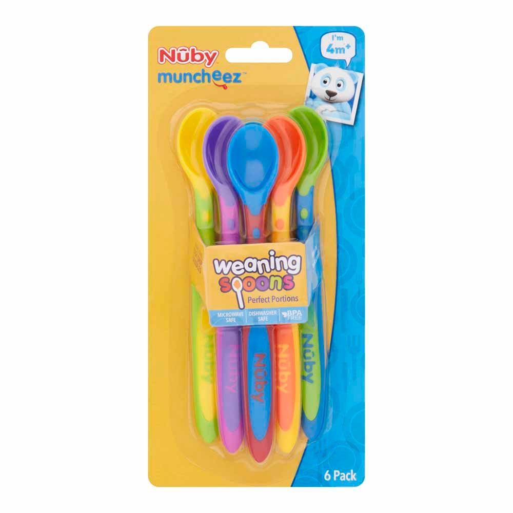 Nuby Weaning Spoons 6 Pack Cutlery Boots   