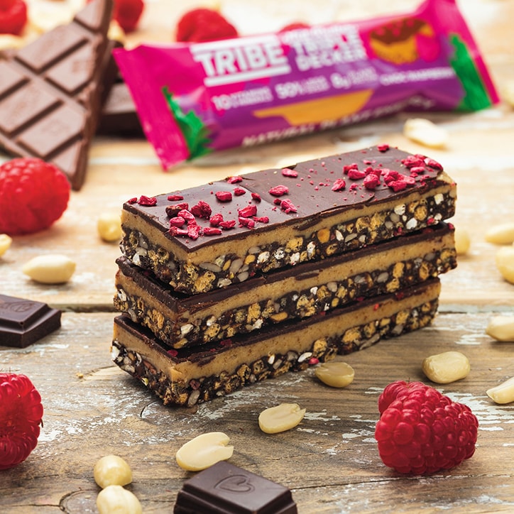 TRIBE Nut Butter Triple Decker Choc Raspberry Bar 40g Chocolate Holland&Barrett   