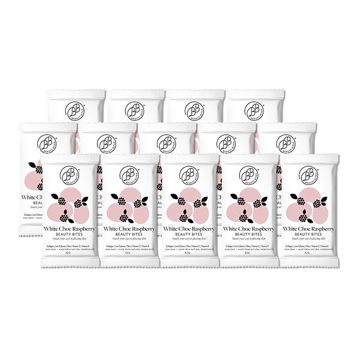 Krumbled Foods Beauty Bites White Chocolate Raspberry Flavour 14 x 32g GOODS Holland&Barrett   