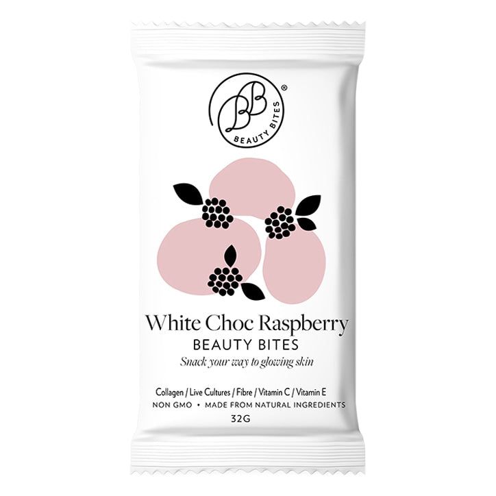 Krumbled Foods Beauty Bites White Chocolate Raspberry Flavour 14 x 32g GOODS Holland&Barrett   