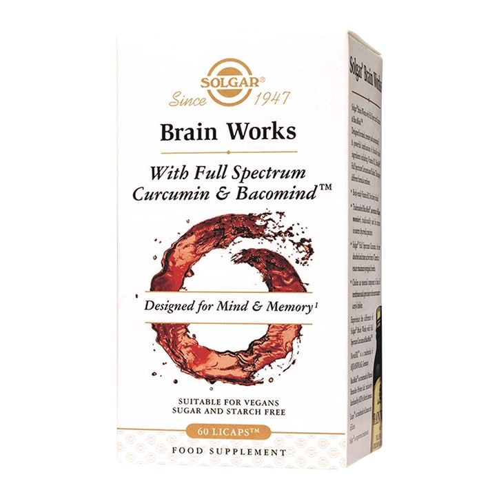 Solgar Brain Works with Full Spectrum Curcumin & BacoMind 60 Capsules