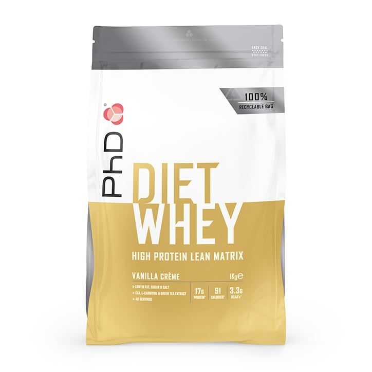 PhD Nutrition Diet Whey Protein Powder Vanilla Crème 1000g Diet Protein Powders Holland&Barrett   