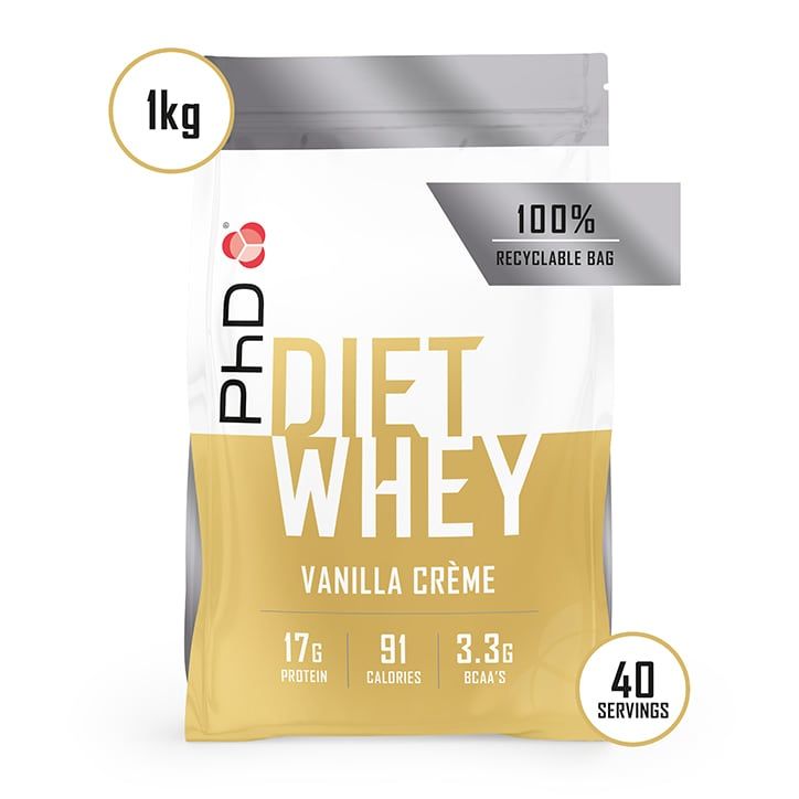 PhD Nutrition Diet Whey Protein Powder Vanilla Crème 1000g Diet Protein Powders Holland&Barrett   