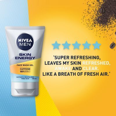 NIVEA MEN Skin Energy Face Wash Cleanser Gel 100ml Make Up & Beauty Accessories Boots   