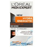 L'Oreal Men Expert Hydra Energetic Anti Shine Quenching Gel Moisturiser 50ml Men's Toiletries Boots   