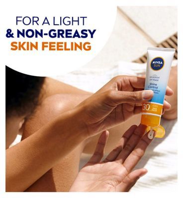 NIVEA SUN UV Face Shine Control Sun Cream SPF50 50ml Suncare & Travel Boots   