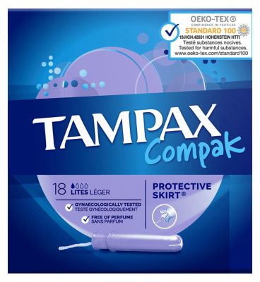 Tampax Compak Lites Tampons Applicator 18X Suncare & Travel Boots   