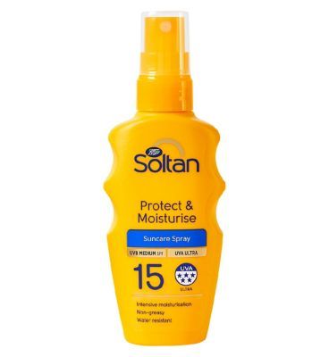 Soltan Mini Protect & Moisturise Spray SPF15 75ml Suncare & Travel Boots   