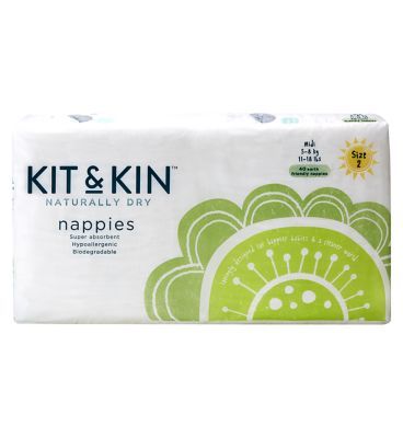 Kit & Kin Size 2, 38 Eco Nappies, 5-8kg