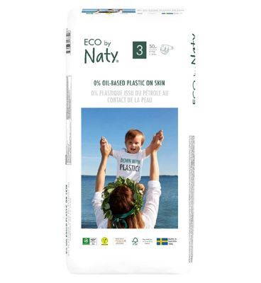 Naty Size 3, 50 Eco Nappies, 4-9kg Baby Accessories & Cleaning Boots   