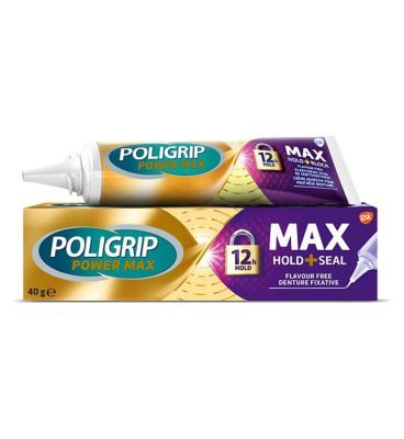 Poligrip Denture Adhesive, Max Hold and Seal Denture Adhesive Cream, 40g GOODS Boots   