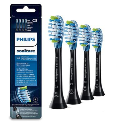 Philips Sonicare Premium Plaque Defence BrushSync Enabled Replacement Brush Heads - 4pk Black HX9044/33 Dental Boots   