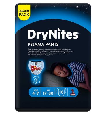 Huggies DryNites Boys Pyjama Pants, 16 Pants, 17-30kg